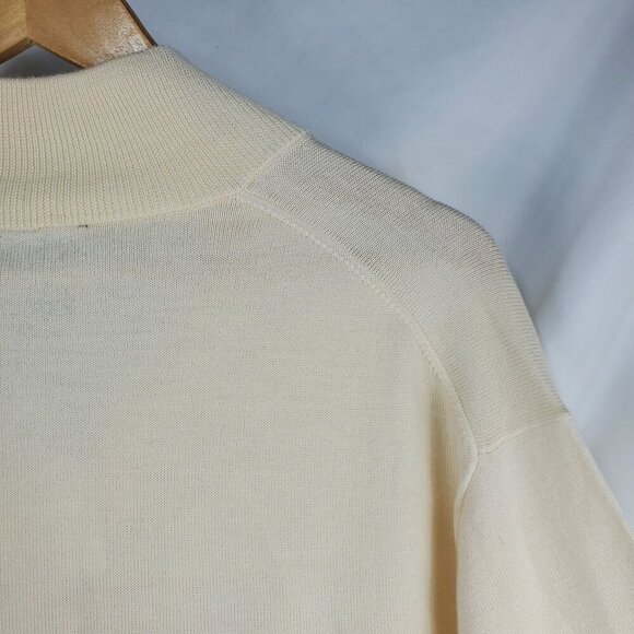Jos. A. Bank Men's Ivory Pullover Sweater Long Sleeve 1/4 Zip Size XXL (C-5) - Picture 7 of 13